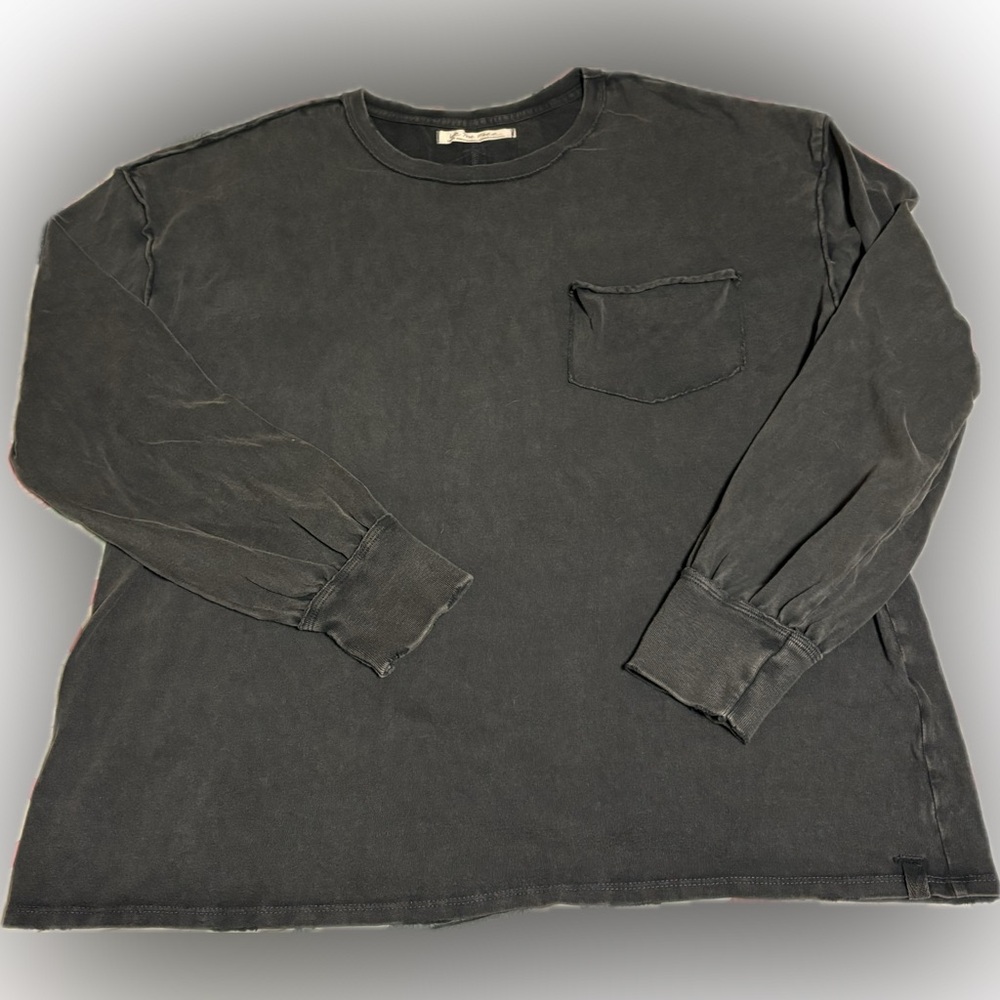 We The Free by Free People Black Long Sleeve Pocket Tee Women’s Large